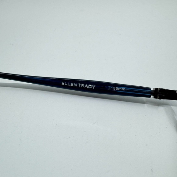 Ellen Tracy Eyeglasses Frame Hyperion black Blue 53-18-135 Half Rim H9805 - Picture 5 of 7